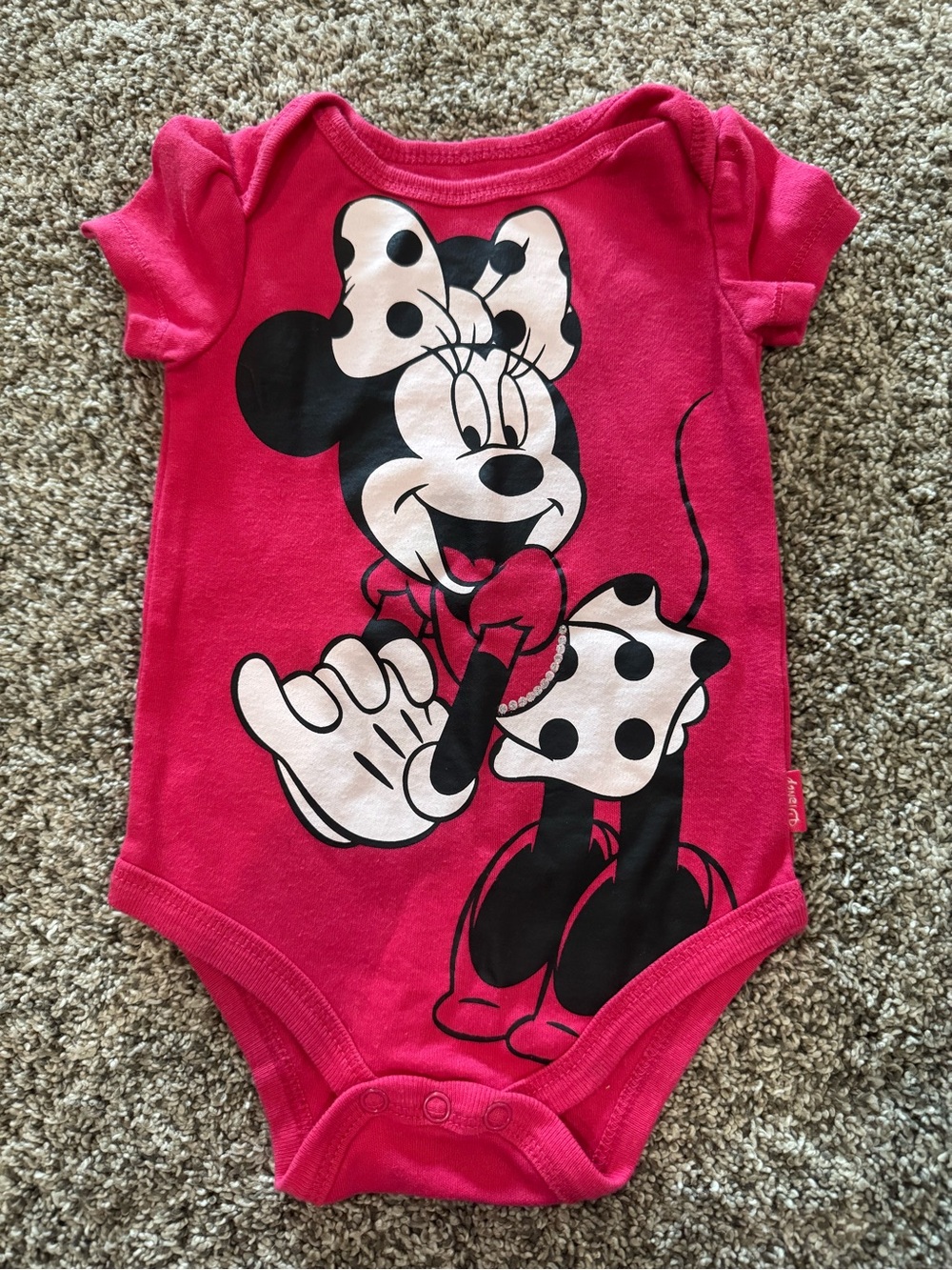 Disney Hot Pink Minnie Mouse Baby One-Piece Bodysuit
